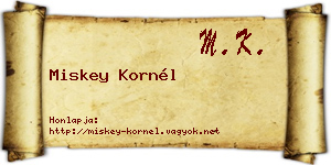 Miskey Kornél névjegykártya