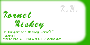 kornel miskey business card